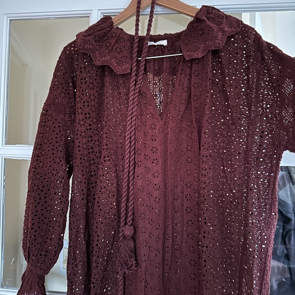 Doen Eyelet dress with tie, NWOT